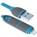 Defender Дата кабель USB10-03BP USB - Micro USB/Lightning, blue, 1m Defender (87487)
