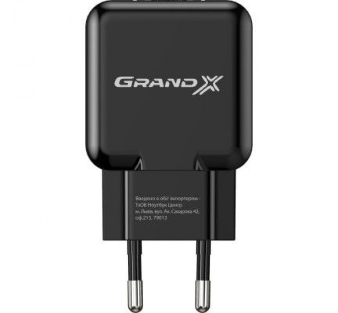 Grand-X Зарядний пристрій Grand-X CH-03B (5V/2,1A) Black (CH-03B)