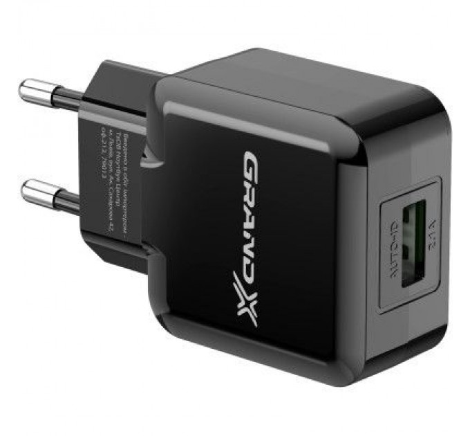 Grand-X Зарядний пристрій Grand-X CH-03B (5V/2,1A) Black (CH-03B)