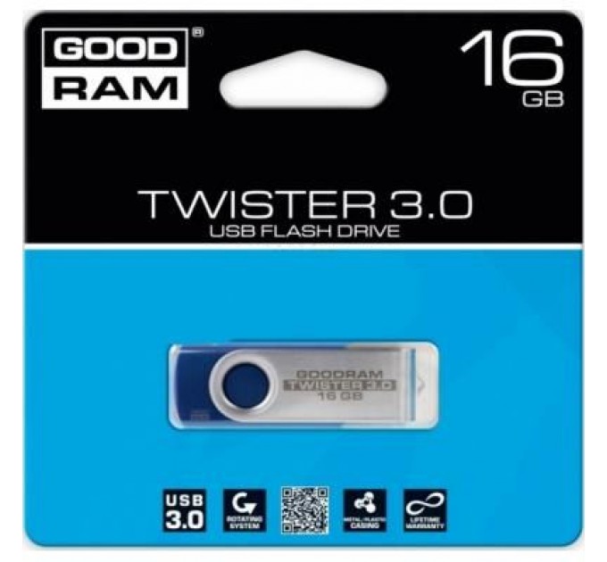 Goodram USB флеш накопичувач Goodram 16GB Twister Blue USB 2.0 (UTS2-0160B0R11)