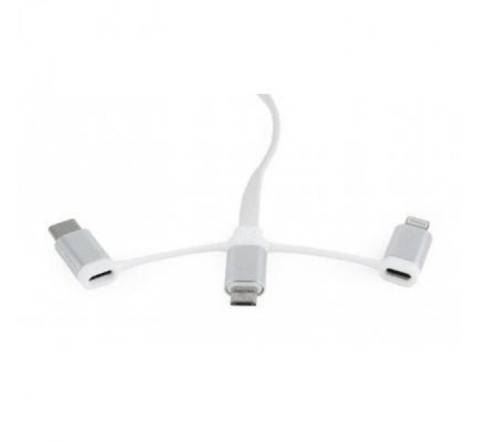 Cablexpert Дата кабель USB 2.0 AM to Lightning + Micro 5P + Type-C 1.0m Cablexpert (CC-USB2-AMLM32-1M-W)