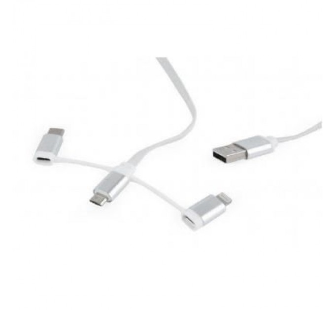 Cablexpert Дата кабель USB 2.0 AM to Lightning + Micro 5P + Type-C 1.0m Cablexpert (CC-USB2-AMLM32-1M-W)