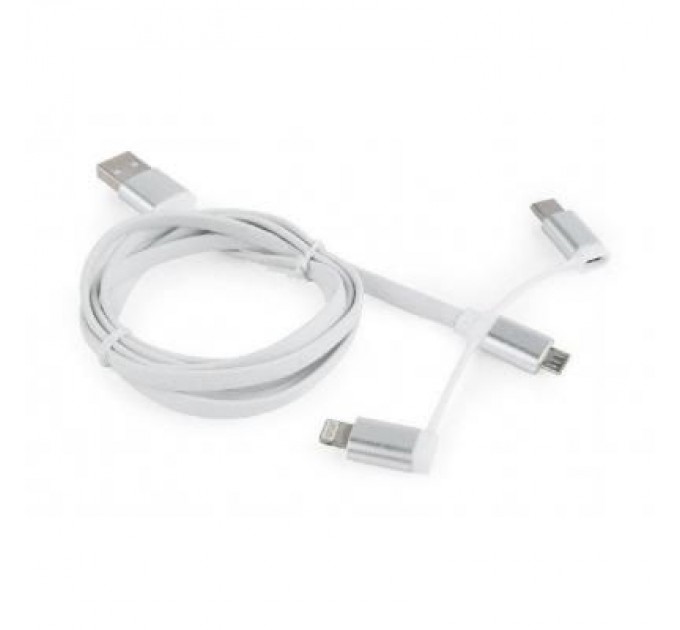 Cablexpert Дата кабель USB 2.0 AM to Lightning + Micro 5P + Type-C 1.0m Cablexpert (CC-USB2-AMLM32-1M-W)