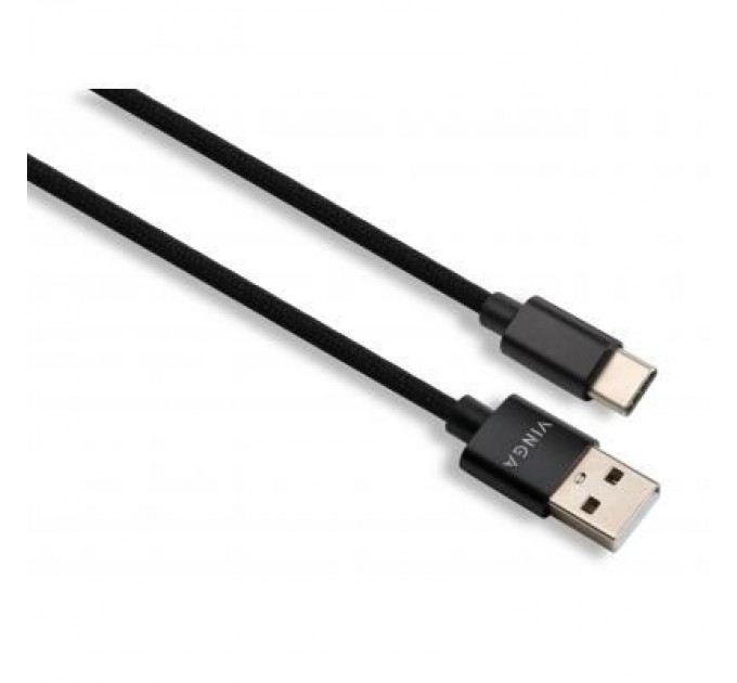 Vinga Дата кабель USB 2.0 AM to Type-C 1m nylon black Vinga (VCPDCTCNB1BK)