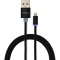 Vinga Дата кабель USB 2.0 AM to Lightning 1m LED black Vinga (VCPDCLLED1BK)