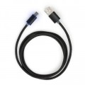 Vinga Дата кабель USB 2.0 AM to Type-C 1m LED black Vinga (VCPDCTCLED1BK)