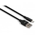 Vinga Дата кабель USB 2.0 AM to Micro 5P nylon 1m black Vinga (VCPDCMBN21BK)