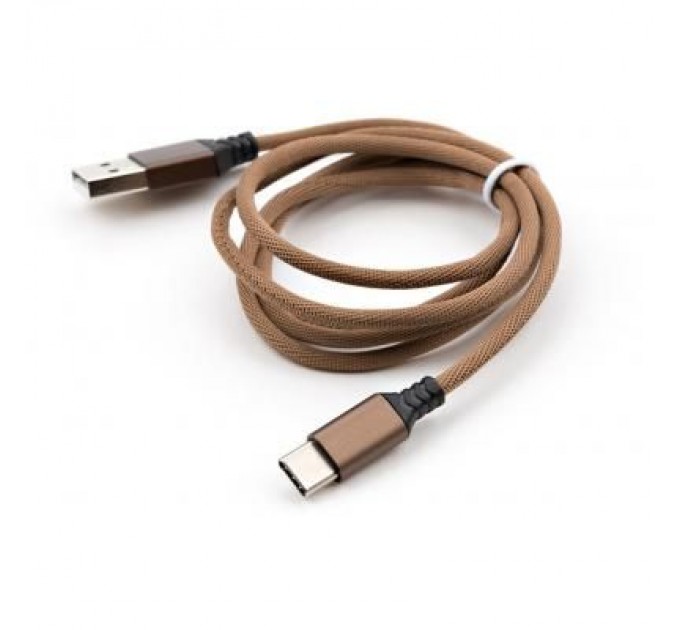 Vinga Дата кабель USB 2.0 AM to Type-C nylon 1m brown Vinga (VCPDCTCNB21BR)