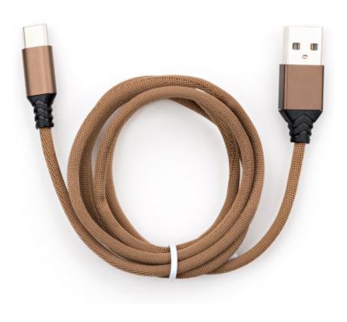 Vinga Дата кабель USB 2.0 AM to Type-C nylon 1m brown Vinga (VCPDCTCNB21BR)