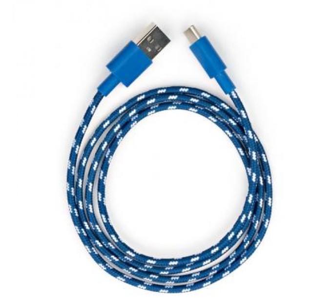 Vinga Дата кабель USB 2.0 AM to Type-C 2color nylon 1m blue Vinga (VCPDCTCNB31B)