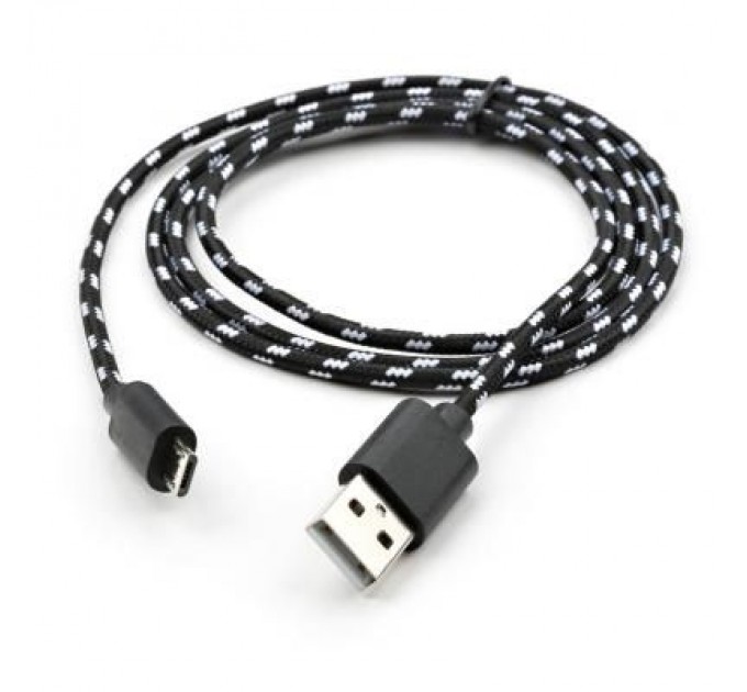 Vinga Дата кабель USB 2.0 AM to Micro 5P 2color nylon 1m black Vinga (VCPDCMBN31BK)