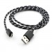 Vinga Дата кабель USB 2.0 AM to Micro 5P 2color nylon 1m black Vinga (VCPDCMBN31BK)
