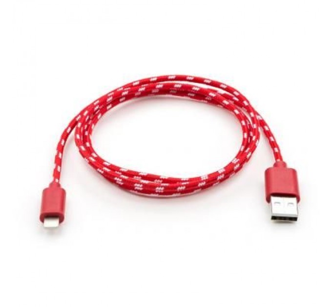 Vinga Дата кабель USB 2.0 AM to Lightning 2color nylon 1m red Vinga (VCPDCLNB31R)