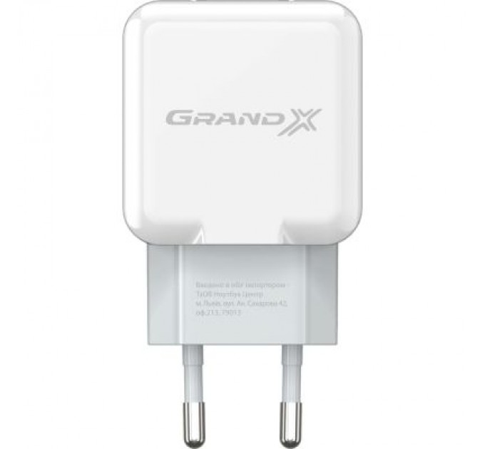 Grand-X Зарядний пристрій Grand-X 5V 2.1A White (CH-03W)