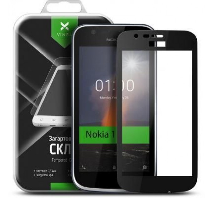 Vinga Скло захисне Vinga для Nokia 1 Black (VTPGS-N1B)