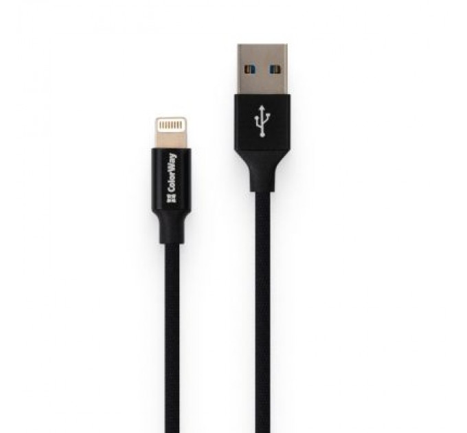 ColorWay Дата кабель USB 2.0 AM to Lightning 1.0m black ColorWay (CW-CBUL004-BK)