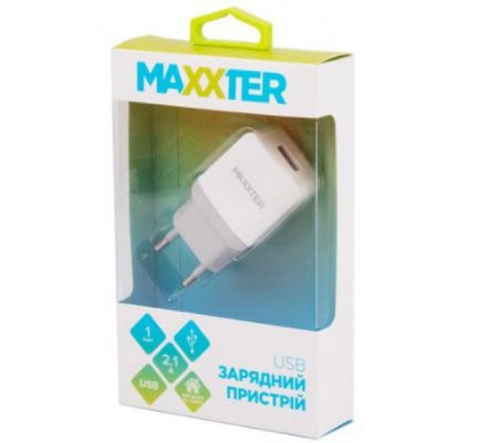 Maxxter Зарядний пристрій Maxxter 1 USB, 5V/2.1A (UC-24A)