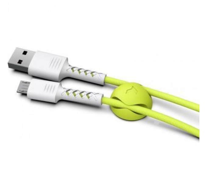 Pixus Дата кабель USB 2.0 AM to Micro 5P 1.0m Soft white/lime Pixus (4897058531176)