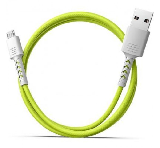 Pixus Дата кабель USB 2.0 AM to Micro 5P 1.0m Soft white/lime Pixus (4897058531176)