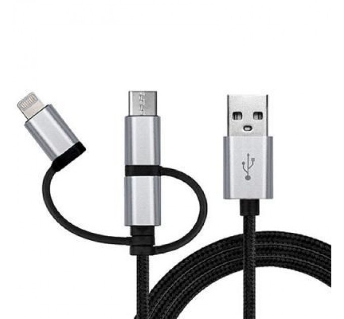 REAL-EL Дата кабель USB 2.0 AM to 3in1 1.0m Premium black REAL-EL (EL123500035)