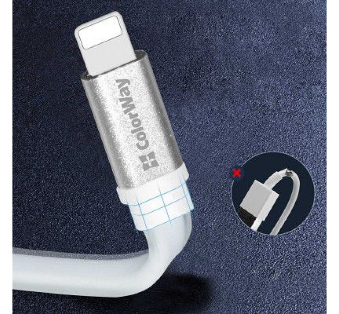 ColorWay Дата кабель USB 2.0 AM to Lightning 0.25m white ColorWay (CW-CBUM-LM25W)