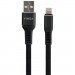 Vinga Дата кабель USB 2.0 AM to Lightning 1.0m flat nylon black Vinga (VCPDCLFNB1BK)