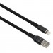 Vinga Дата кабель USB 2.0 AM to Lightning 1.0m flat nylon black Vinga (VCPDCLFNB1BK)