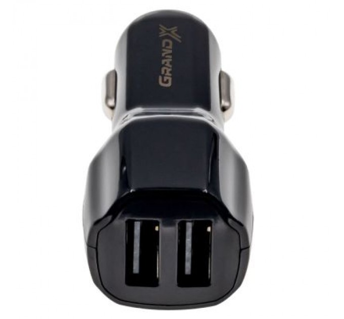 Grand-X Зарядний пристрій Grand-X car 2,1A, 12-24V, Black 2USB 5V/2.1A (CH-26)