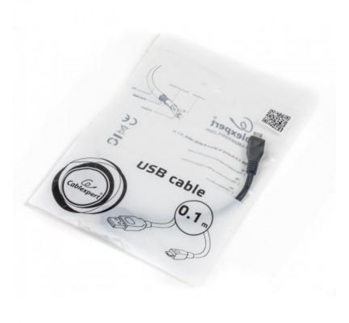 Дата кабель USB 2.0 AM to Micro 5P 0.1m Cablexpert (CCP-mUSB2-AMBM-0.1M)