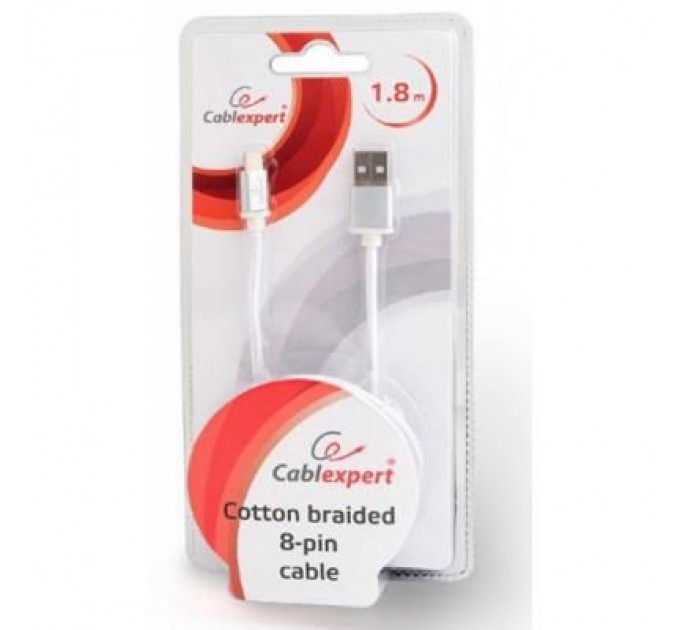 Дата кабель USB 2.0 AM to Lightning 1.8m Cablexpert (CCB-mUSB2B-AMLM-6-S)