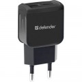 Defender Зарядний пристрій Defender EPA-13 black, 2xUSB, 5V/2.1A, package (83840)