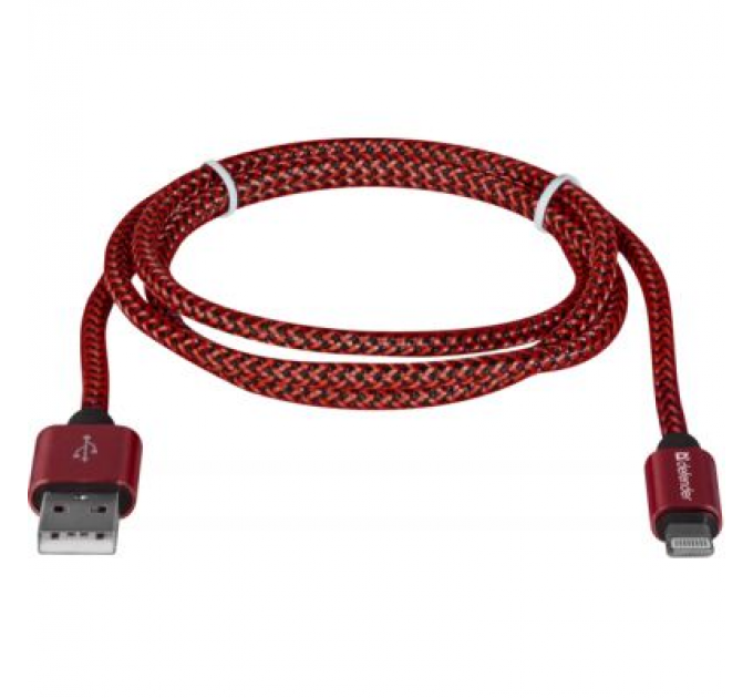 Defender Дата кабель USB 2.0 AM to Lightning 1.0m ACH01-03T PRO Red Defender (87807)