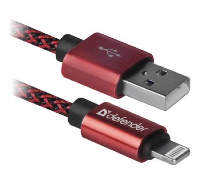 Defender Дата кабель USB 2.0 AM to Lightning 1.0m ACH01-03T PRO Red Defender (87807)