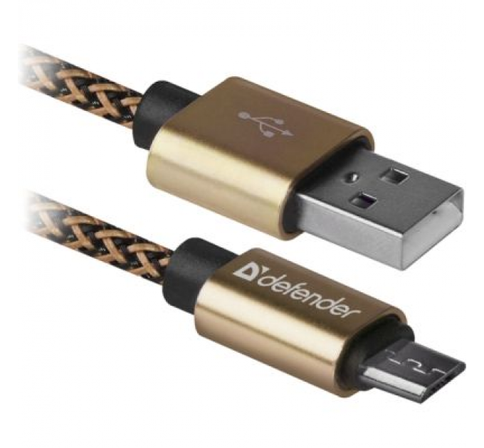 Дата кабель USB 2.0 AM to Micro 5P 1.0m USB08-03T gold Defender (87800)