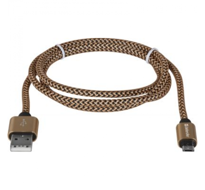 Дата кабель USB 2.0 AM to Micro 5P 1.0m USB08-03T gold Defender (87800)