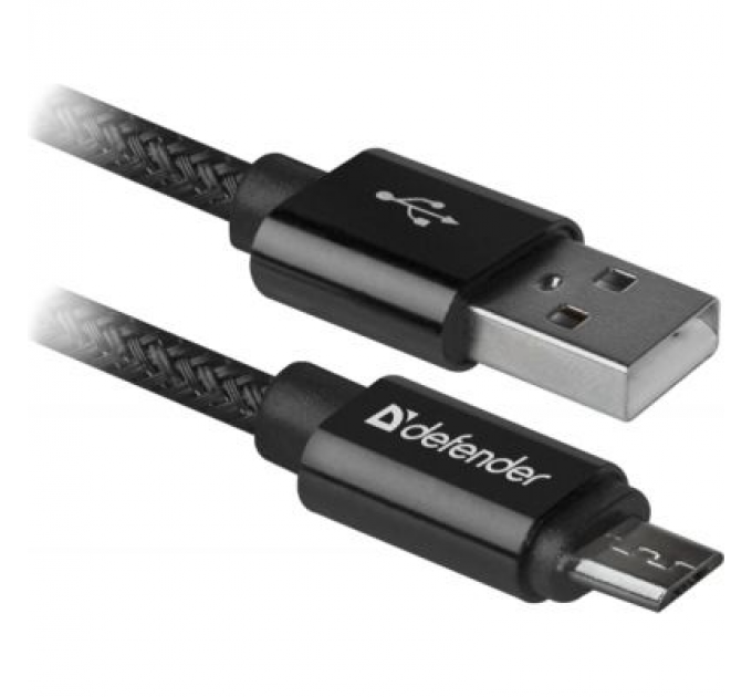 Defender Дата кабель USB 2.0 AM to Micro 5P 1.0m USB08-03T PRO black Defender (87802)