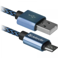 Defender Дата кабель USB 2.0 AM to Micro 5P 1.0m USB08-03T blue Defender (87805)