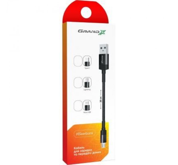 Grand-X Дата кабель USB 2.0 AM to Lightning 0.2m Grand-X (FM-20L)