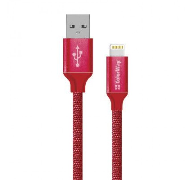 ColorWay Дата кабель USB 2.0 AM to Lightning 2.0m red ColorWay (CW-CBUL007-RD)