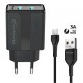Grand-X Зарядний пристрій Grand-X CH-15T 5V 2,4A 2USB Black + cable USB -> Type-C (CH-15T)