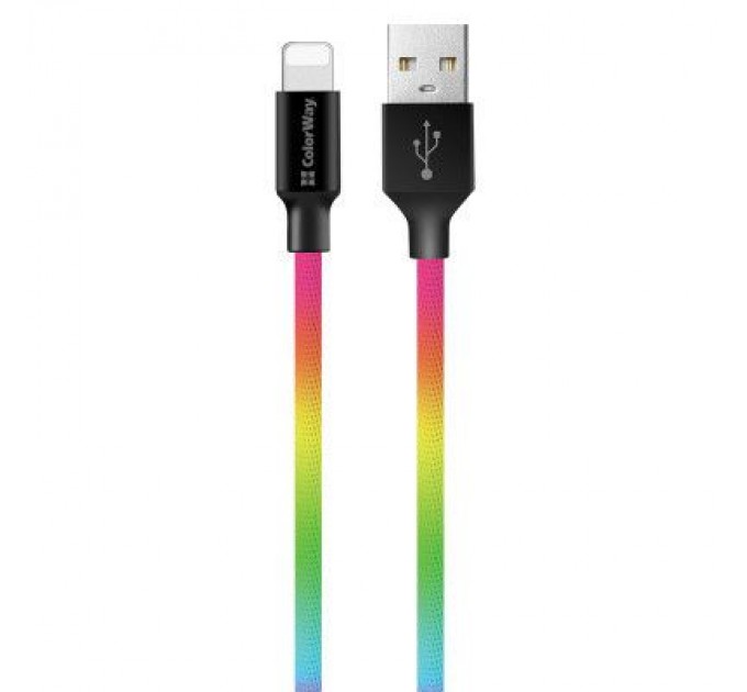 ColorWay Дата кабель USB 2.0 AM to Lightning 1.0m multicolor ColorWay (CW-CBUL016-MC)