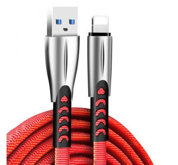 ColorWay Дата кабель USB 2.0 AM to Lightning 1.0m zinc alloy red ColorWay (CW-CBUL010-RD)