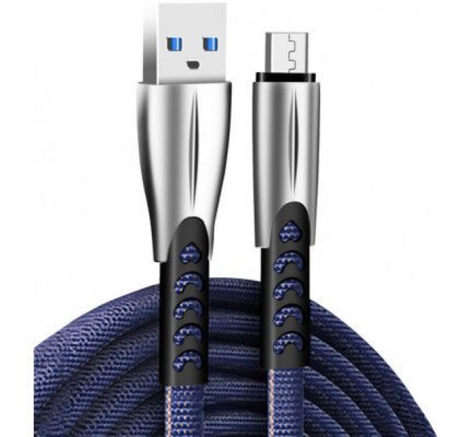 ColorWay Дата кабель USB 2.0 AM to Micro 5P 1.0m zinc alloy blue ColorWay (CW-CBUM011-BL)