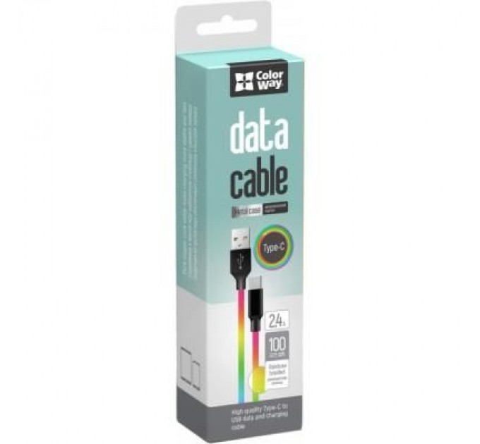 ColorWay Дата кабель USB 2.0 AM to Type-C 1.0m multicolor ColorWay (CW-CBUC018-MC)