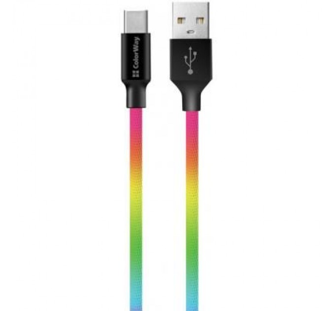 ColorWay Дата кабель USB 2.0 AM to Type-C 1.0m multicolor ColorWay (CW-CBUC018-MC)
