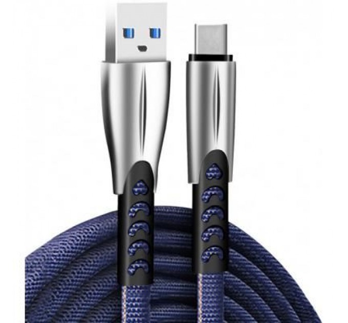 ColorWay Дата кабель USB 2.0 AM to Type-C 1.0m zinc alloy blue ColorWay (CW-CBUC012-BL)