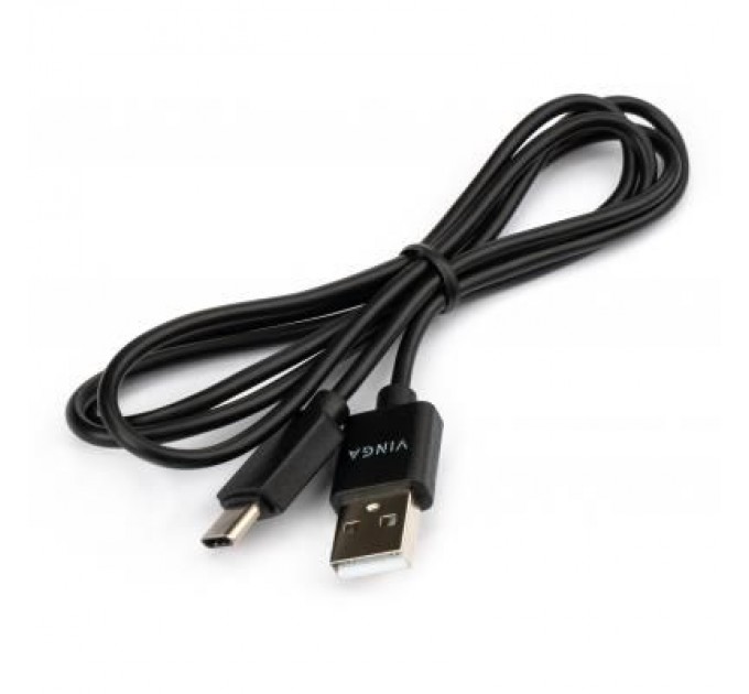 Vinga Дата кабель USB 2.0 AM to Type-C 1.0m 3A 18W PVC black Vinga (VCPUSBTC3ABK)