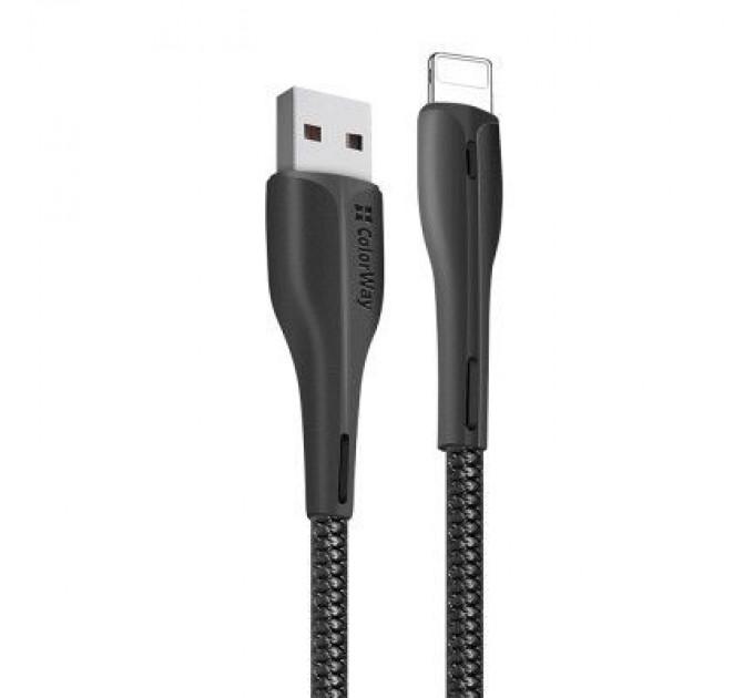 ColorWay Дата кабель USB 2.0 AM to Lightning 1.0m led black ColorWay (CW-CBUL034-BK)