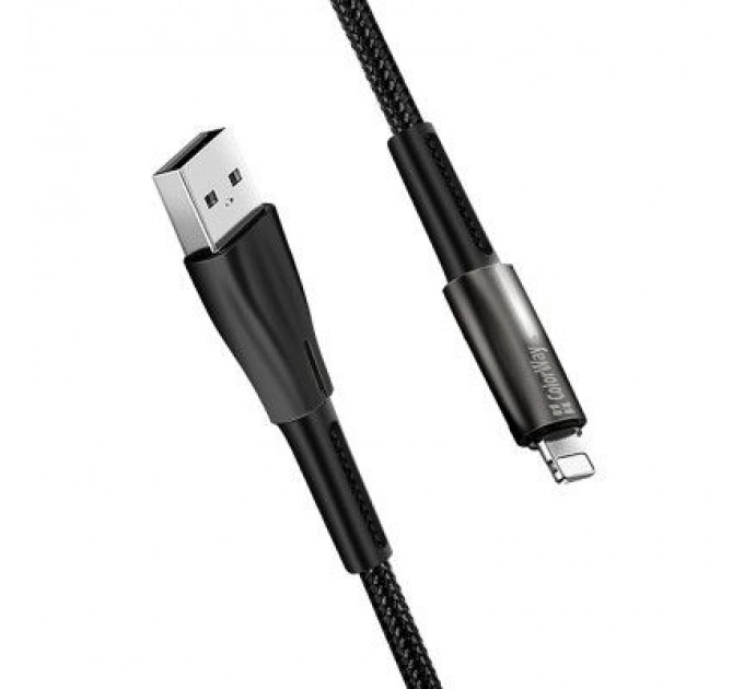 ColorWay Дата кабель USB 2.0 AM to Lightning 1.0m zinc alloy + led black ColorWay (CW-CBUL035-BK)