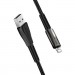 ColorWay Дата кабель USB 2.0 AM to Lightning 1.0m zinc alloy + led black ColorWay (CW-CBUL035-BK)